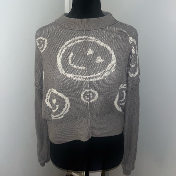 SO Sweaters - Grey Women’s Smiley Sweater